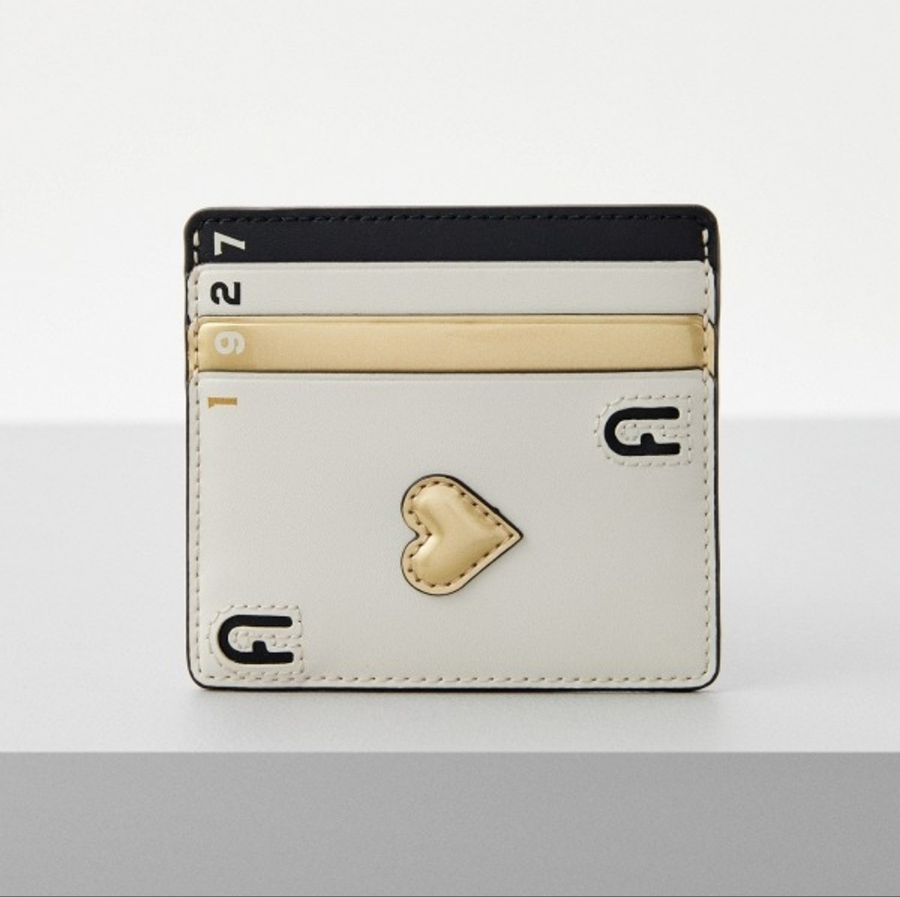 Furla Board Games Small Leather Card Case Cardholder Wallet
